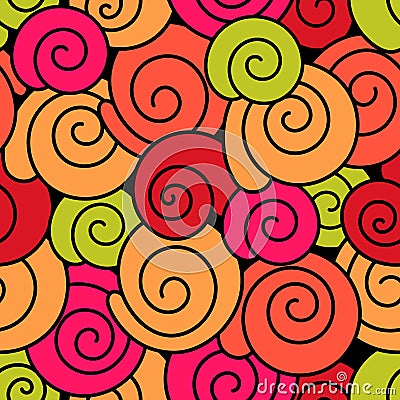 Seamless pattern with seashells. Abstract vector illustration with shells. Cartoon Illustration